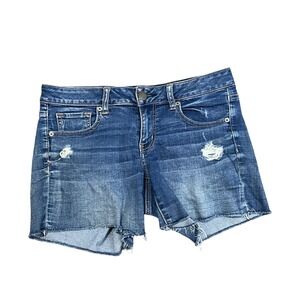 American Eagle‎ Outfitters Super Stretch Denim Cutoff Shorts Blue Size 10